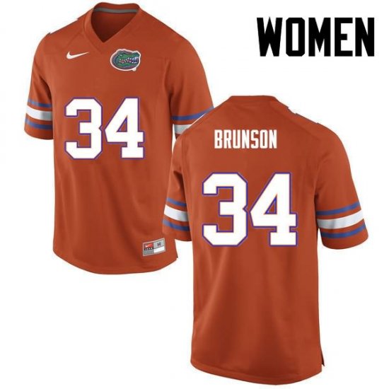 Women's Florida Gators #34 Lacedrick Brunson NCAA Nike Orange Authentic Stitched College Football Jersey WMM3662ND